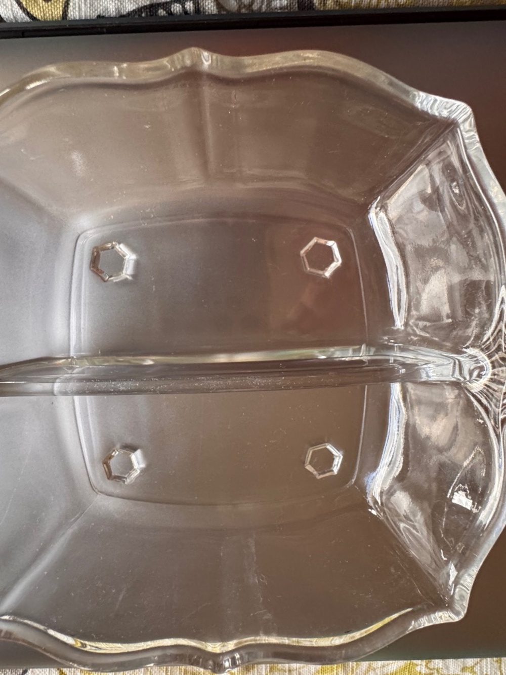 Fostoria glass Fluer de lis relish tray